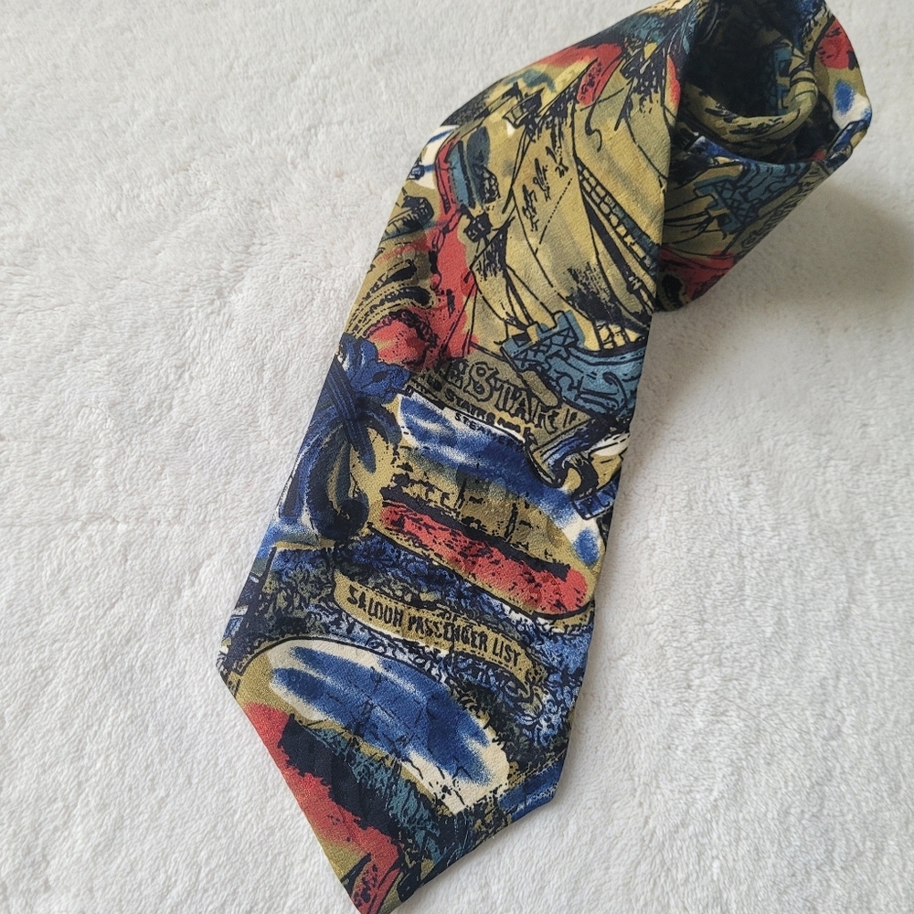 CLUB INTERNATIONAL by TIP TOP Silk Vintage Caribbean Pirate's Necktie